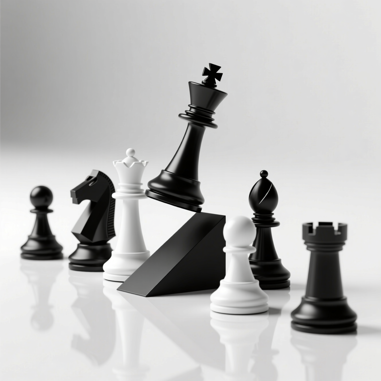 Modern chess pieces arrangement